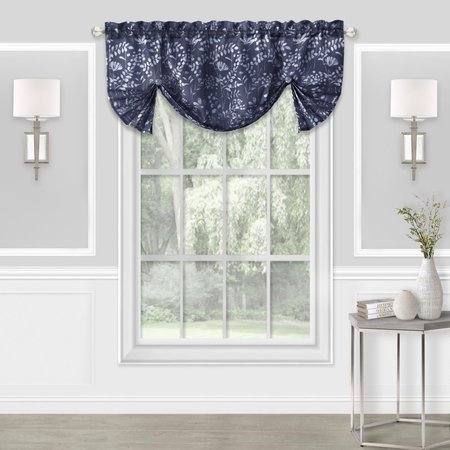 EYECATCHER 52 x 17 in. Charlotte Window Curtain Valance, Navy EY2511888